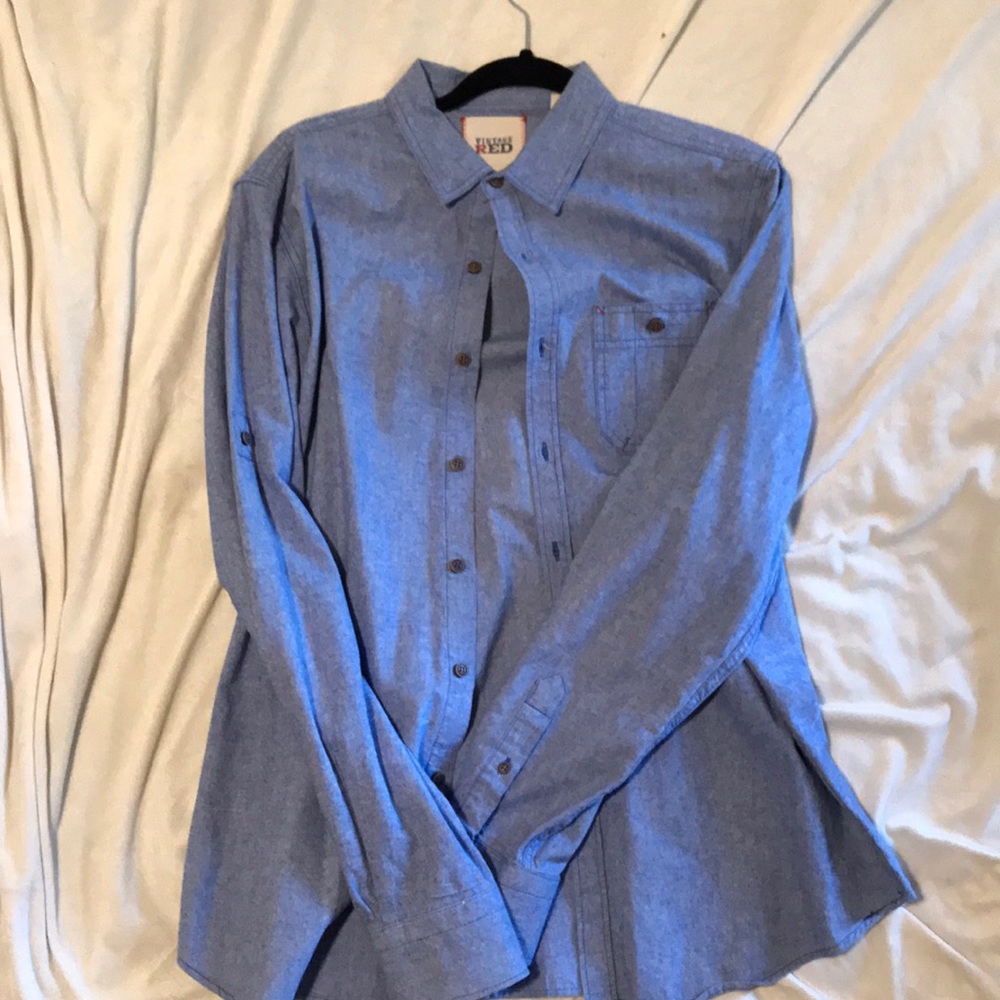 Blue button down